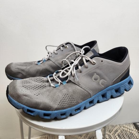 On Running Cloud X Mens Running Shoes Blue Gray Size 12.5. - Picture 2 of 9